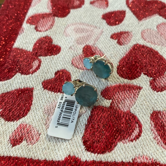 Ippolitta NWT 925 Wonderland 2 stone post earrings in Blue...